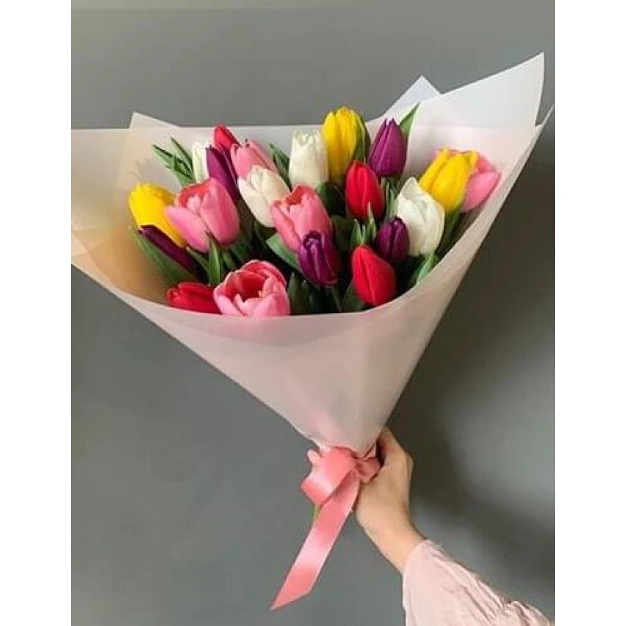 15 тюльпанов ❤️ Доставка в Астане