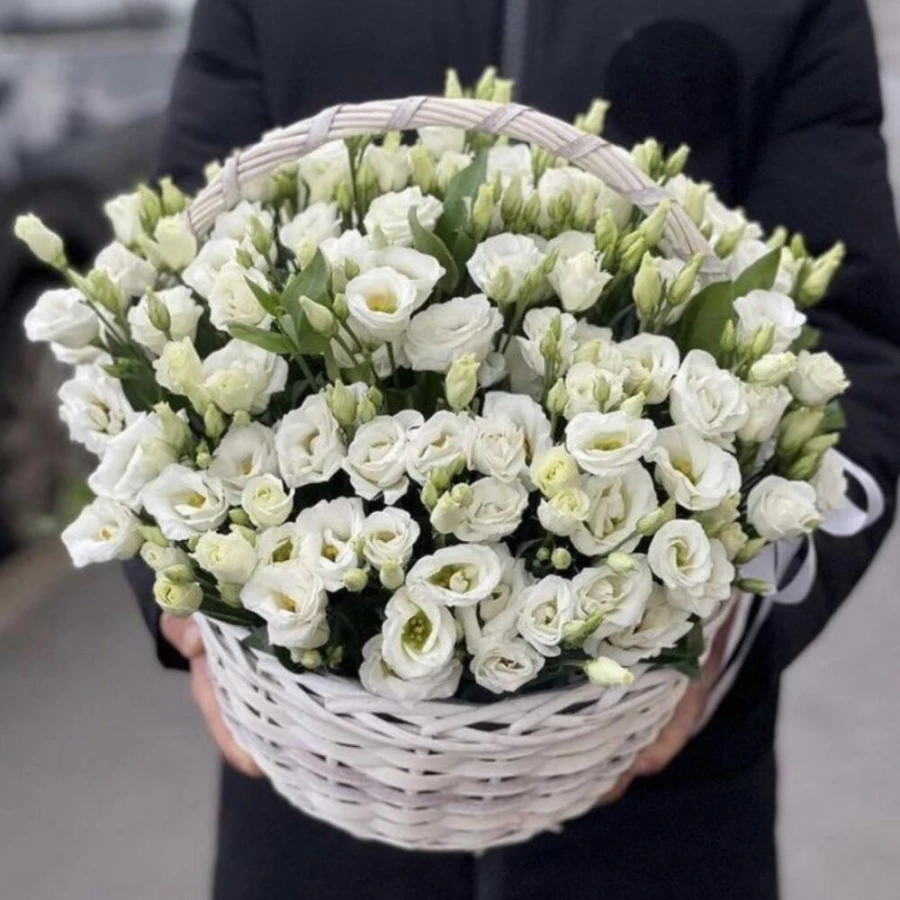 Эустомы в корзине ❤️ Букет Цветов Астана